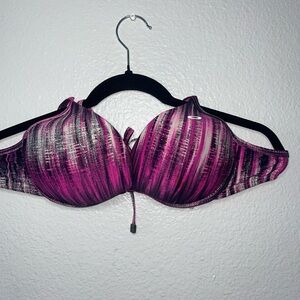 Pink Striped Women's Bra